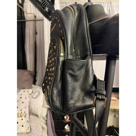 Michael kors mk abbey medium black leather stud backpack - Picture 2 of 7